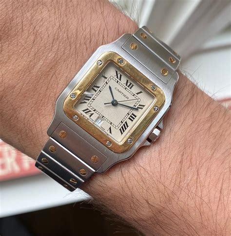 cartier santos 80's|cartier santos watch with diamonds.